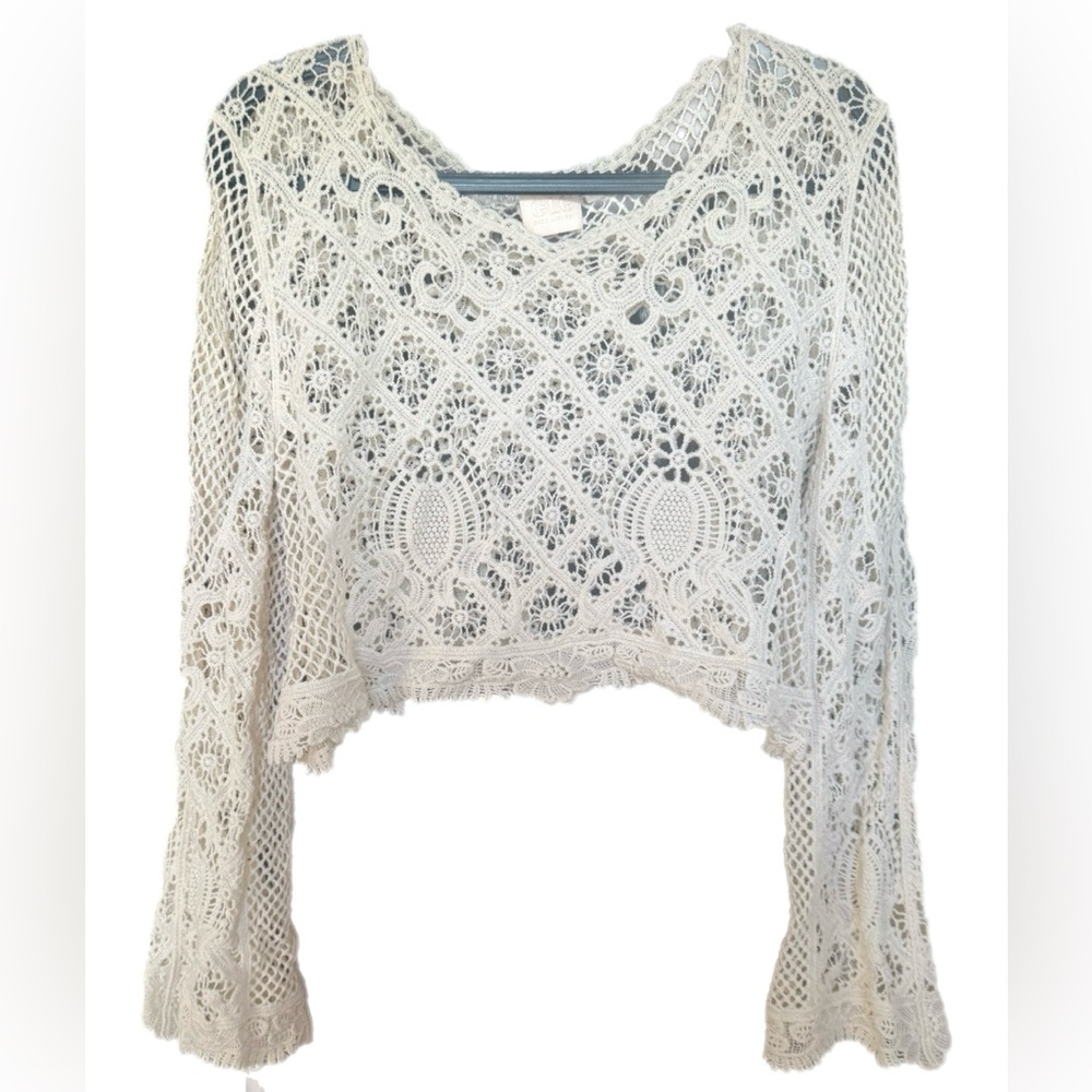 🤍Beautiful Boho Off White/Cream Crochet Top XL🤍